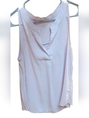 LOFT Sleeveless V-Neck Shell Top in Light Purple